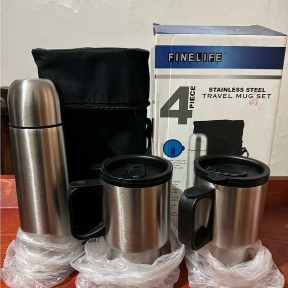 New 4 piece stainless steel travel mug set - Picture 2 of 9